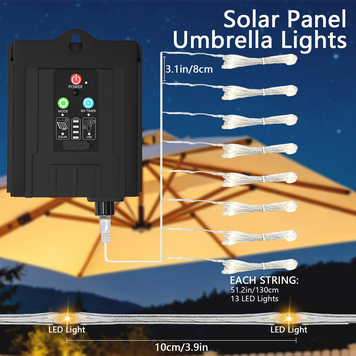 PULIVIA IP67 waterproof design withstands rain and dust on patios