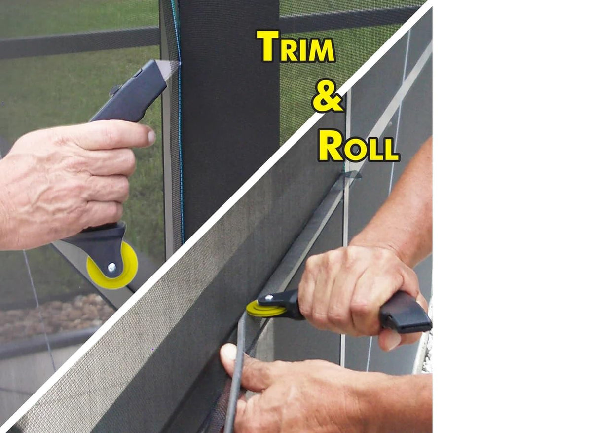 Pull A Post screen roller tool with three interchangeable wheels for different spline types.