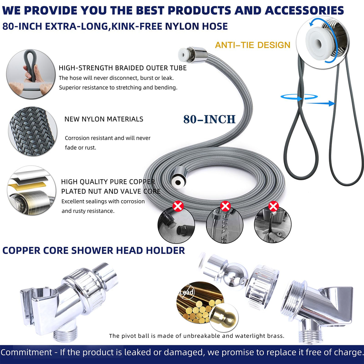 PumodTec shower head with holder shown for organization