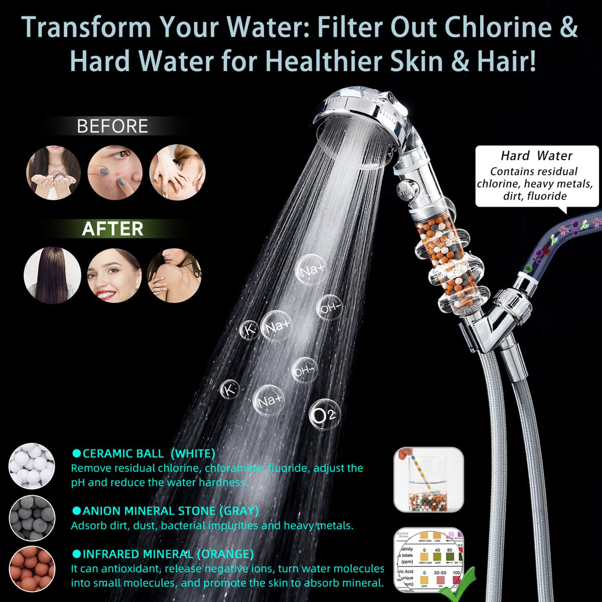 PumodTec high-pressure shower head Rain Mode delivers a refreshing, strong spray.