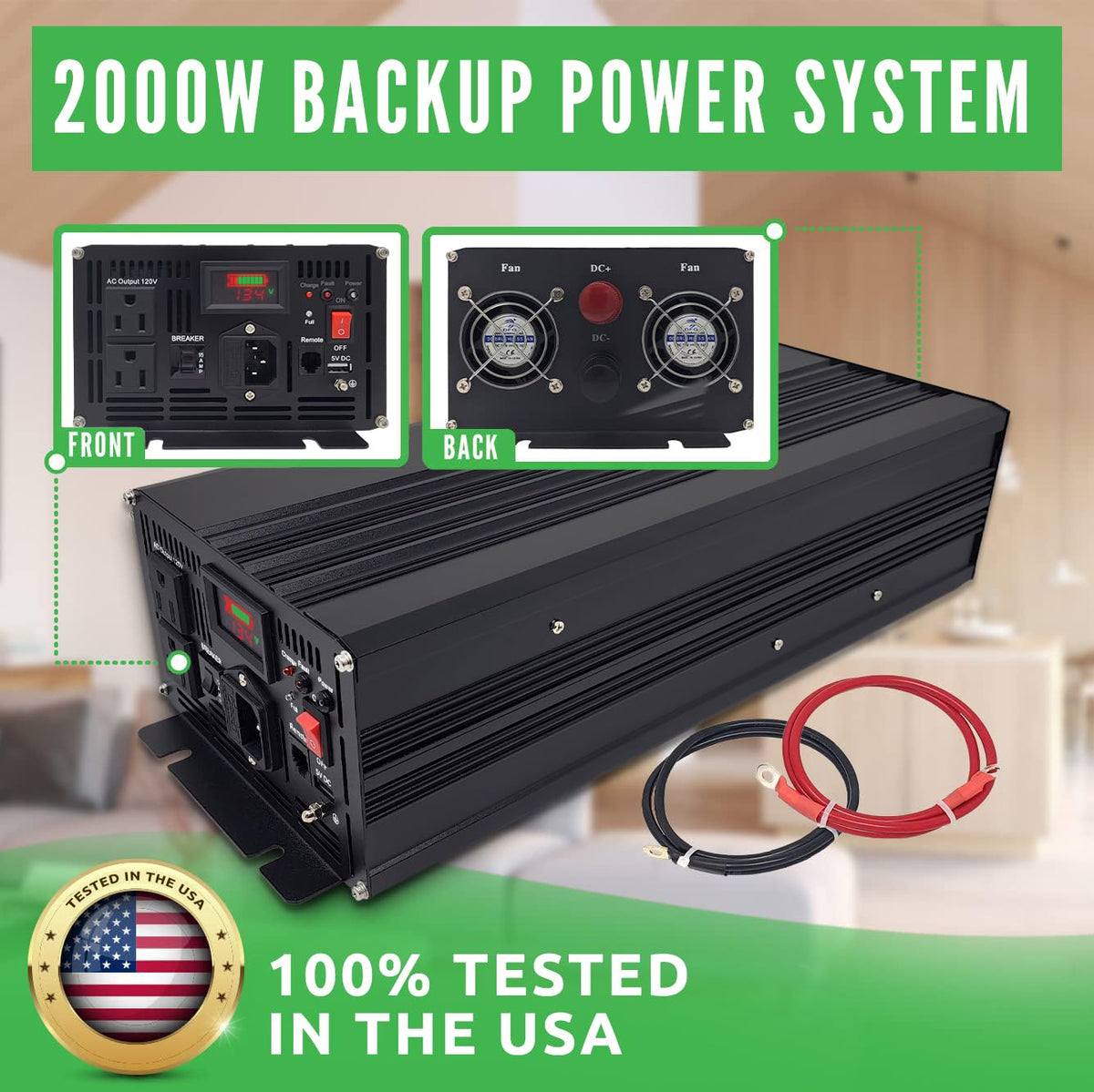 PumpSpy backup system ports and USB outlet offer versatile power access during emergencies.