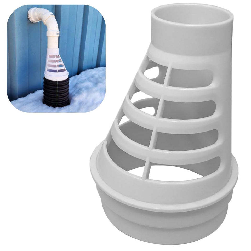 PumpSpy Freeze Drain exterior top connection secures the discharge line from freezing