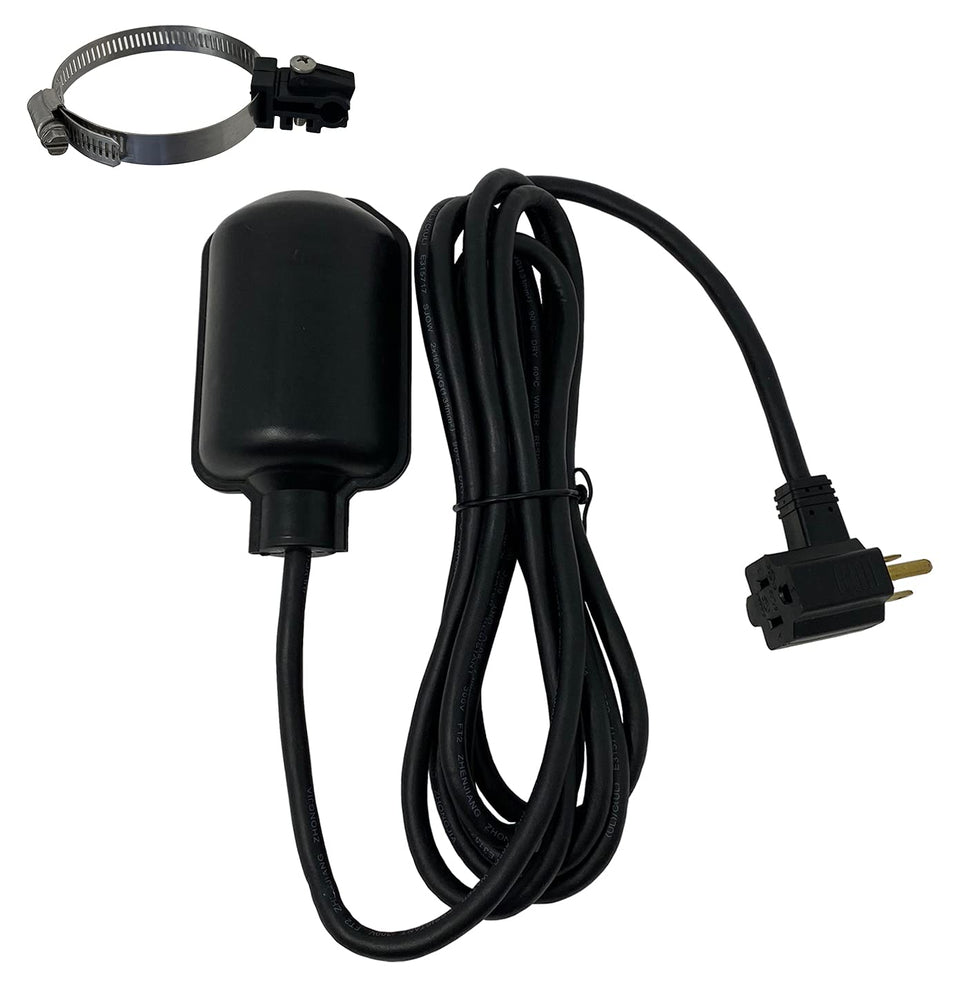 PumpSpy tethered float switch on sump pump for automatic water level control