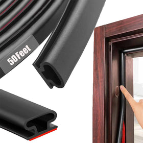 Pundin black rubber weather strip offers durable door sealing for energy efficiency