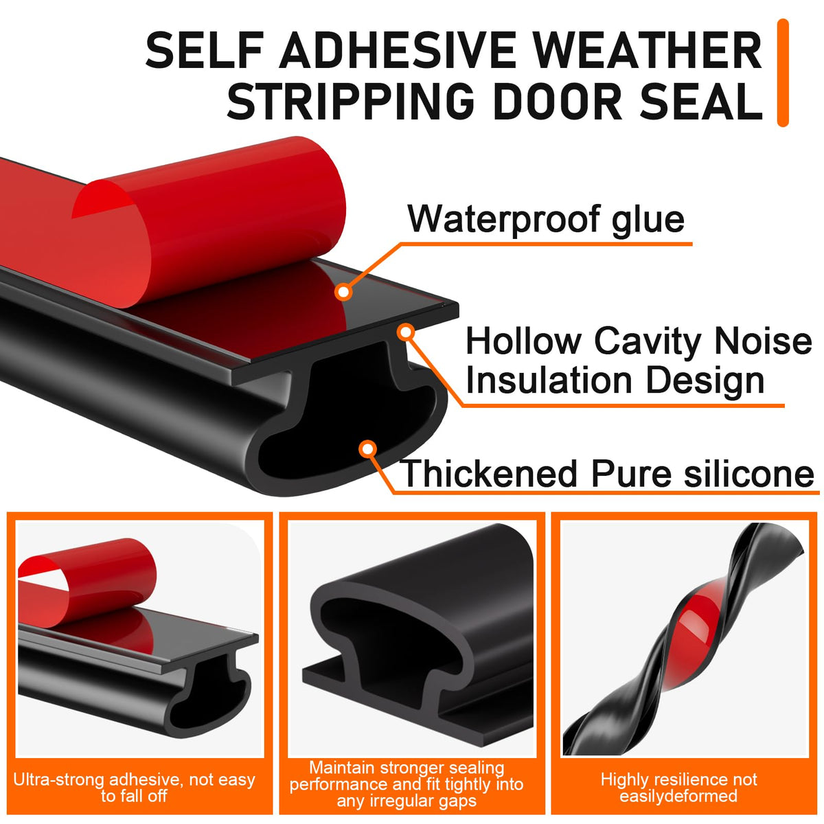 Pundin D-shape door seal close-up showing thickened material for a tighter seal