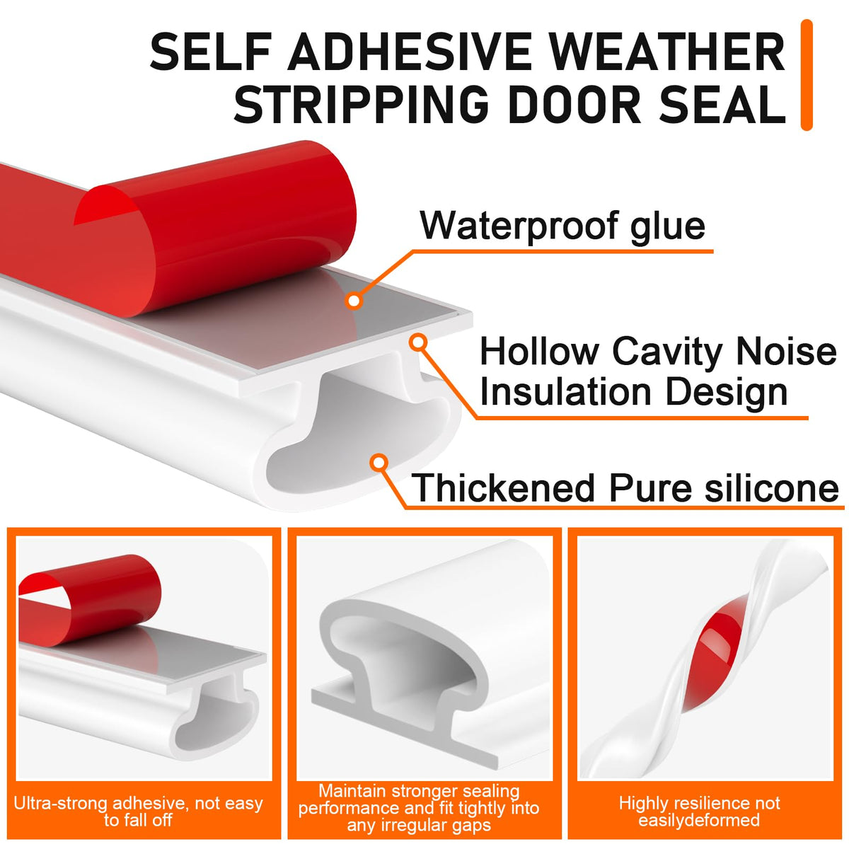 Pundin D-shape weather strip profile forms a snug seal around a frame