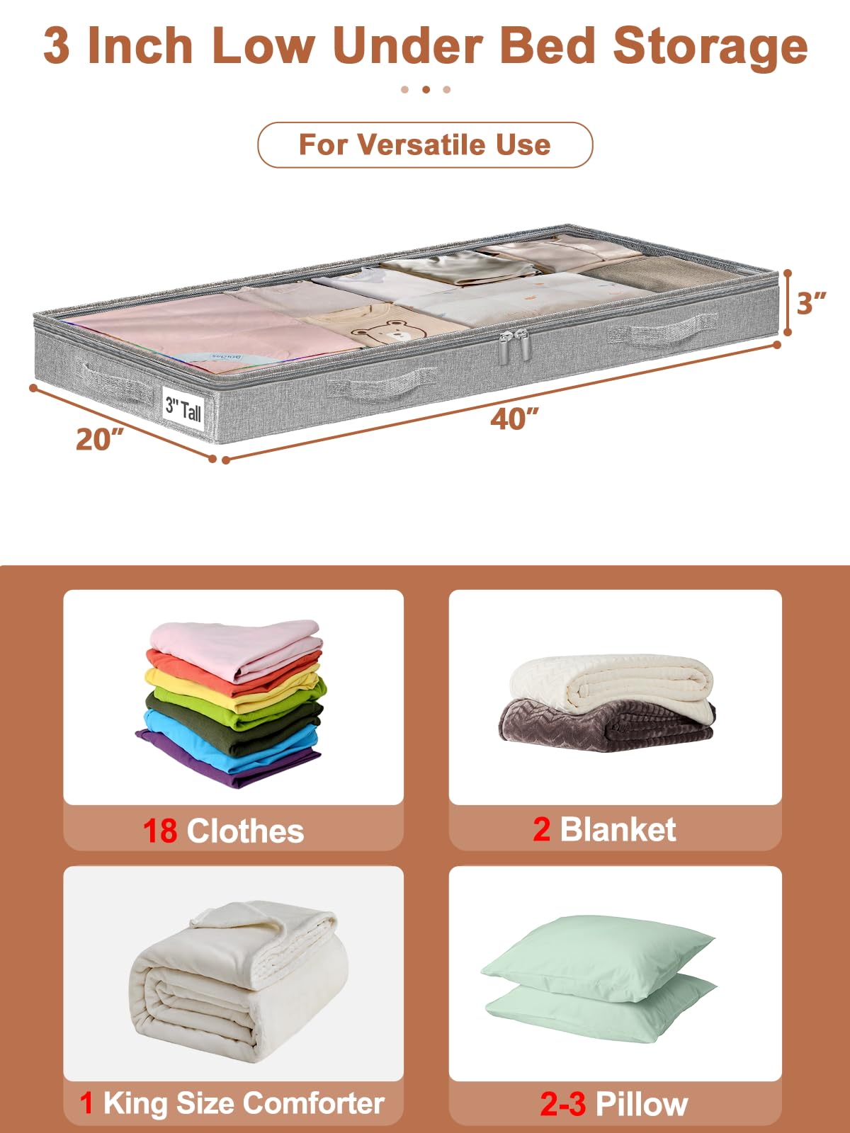 Punemi under-bed bin label pocket for organized sorting.