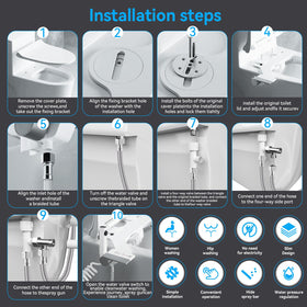 Puobao easy installation bidet attachment for quick setup without tools.
