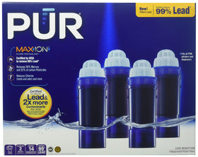 PUR MAXION replacement pitcher filter 4-pack assembly improving lead filtration.