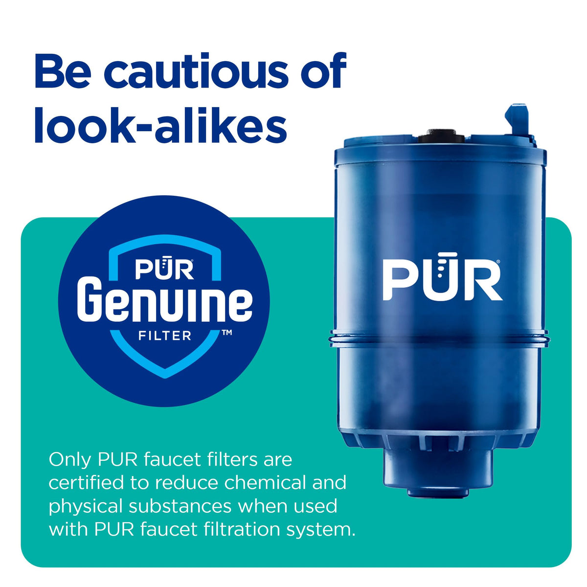 PUR Plus lasts up to 100 gallons before replacement.