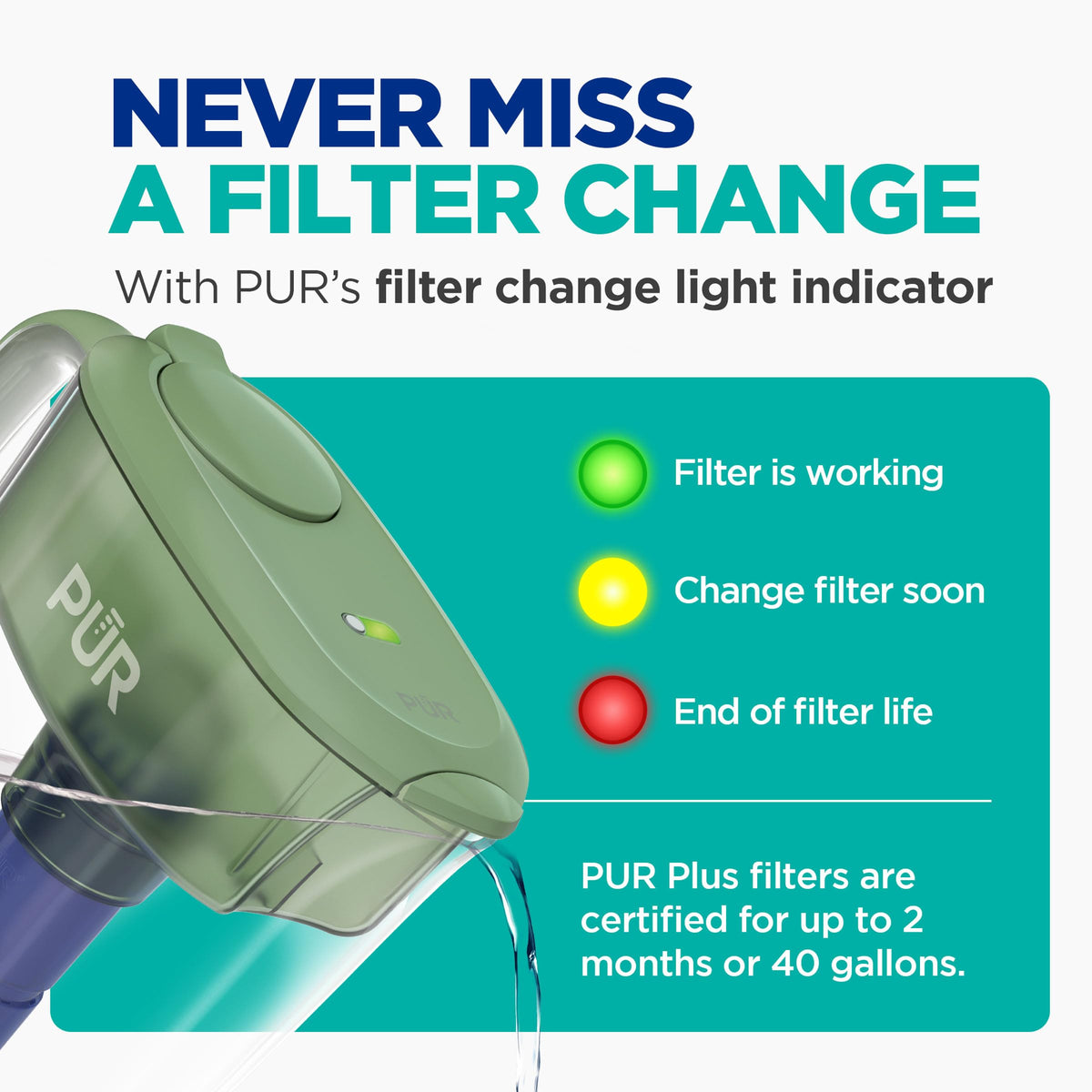 Packaging highlights PUR Plus value and long-term savings for sustainable hydration.