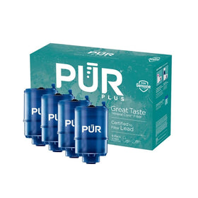PUR Plus faucet-mount filter 4-pack delivers cleaner water at home daily for better taste.
