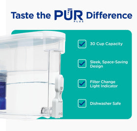 PUR Plus lead-reducing filter interior view highlights filtration