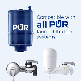 PUR Plus microplastics and chlorine removal filter for cleaner drinking water.