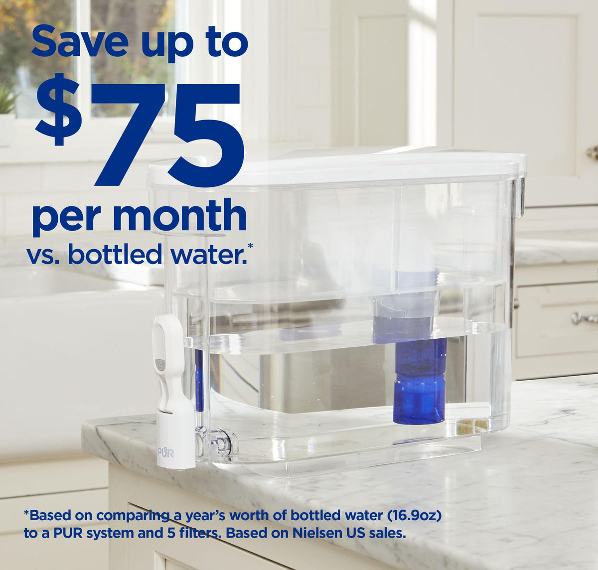 PUR Plus pull-down spout in action for convenient pouring