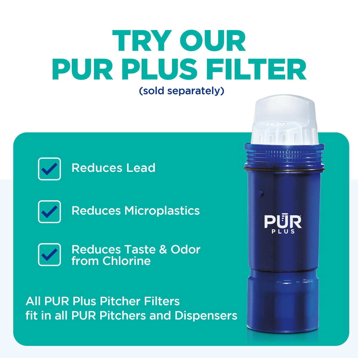 PUR Slim Water Pitcher ideal for dorms and offices.