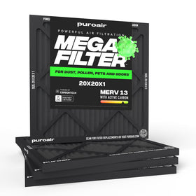 PuroAir MegaFilter 20x20x1 installed in HVAC unit for cleaner air.