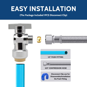 Purageir pushfit valve in use under sink provides fast shut-off for appliance service.