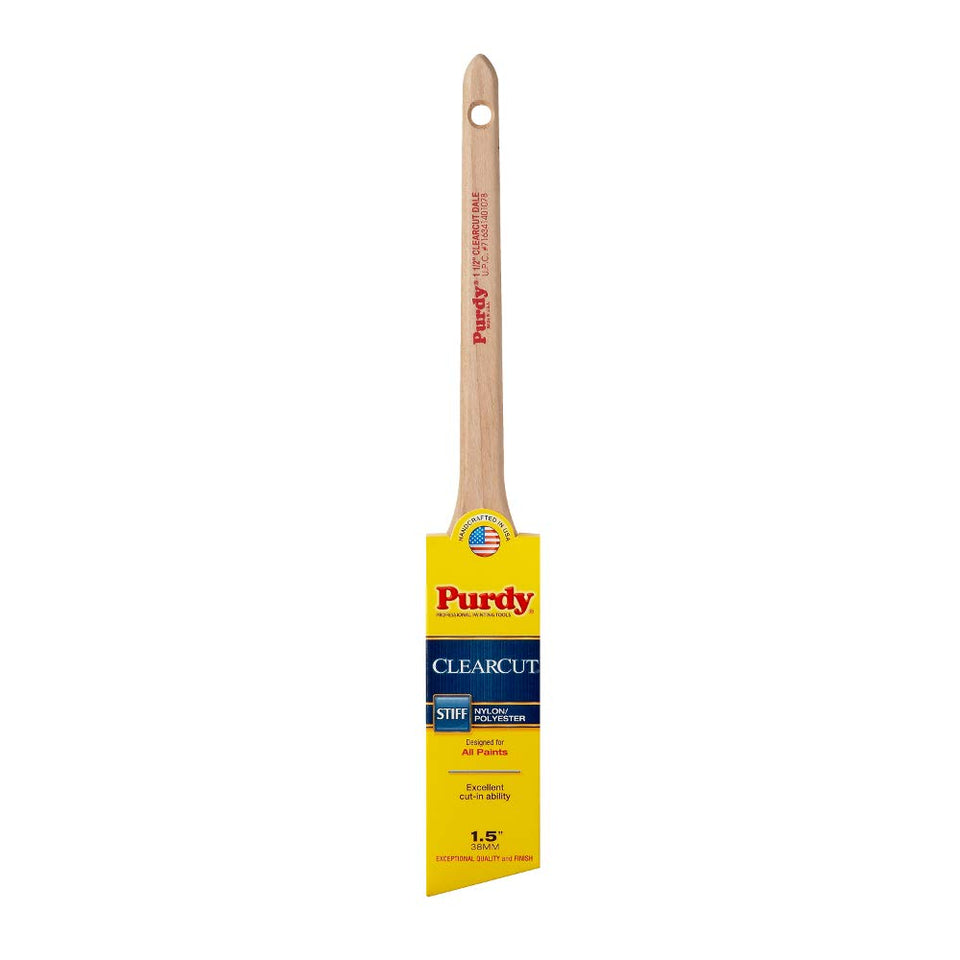 Purdy Clearcut Dale angular trim brush near edge for precise cut-ins
