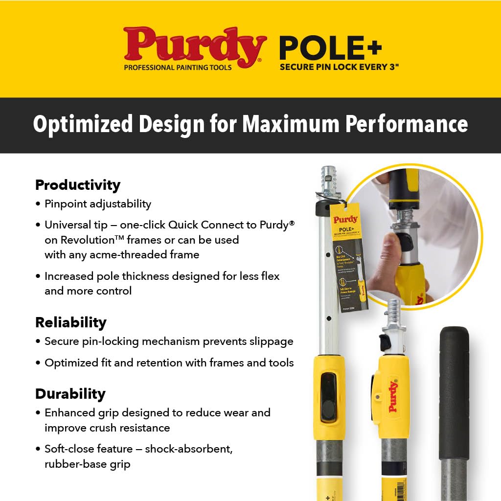 Purdy Pole+ extension improved grip resists tearing and enhances durability