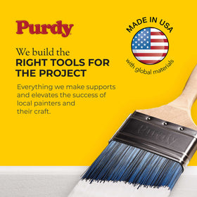 Purdy Pro-Extra stiff bristles deliver consistent laydown on abrasive surfaces.
