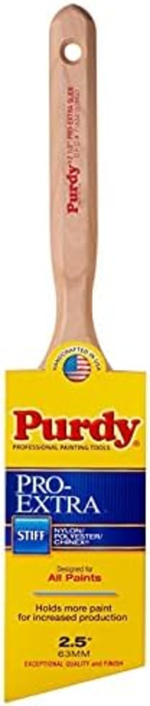 Purdy Pro-Extra Glide 2-1/2 in brush for smooth paint pickup on large surfaces.