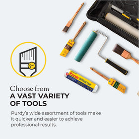 Purdy Pro-Extra alderwood handle provides comfortable control during long projects.