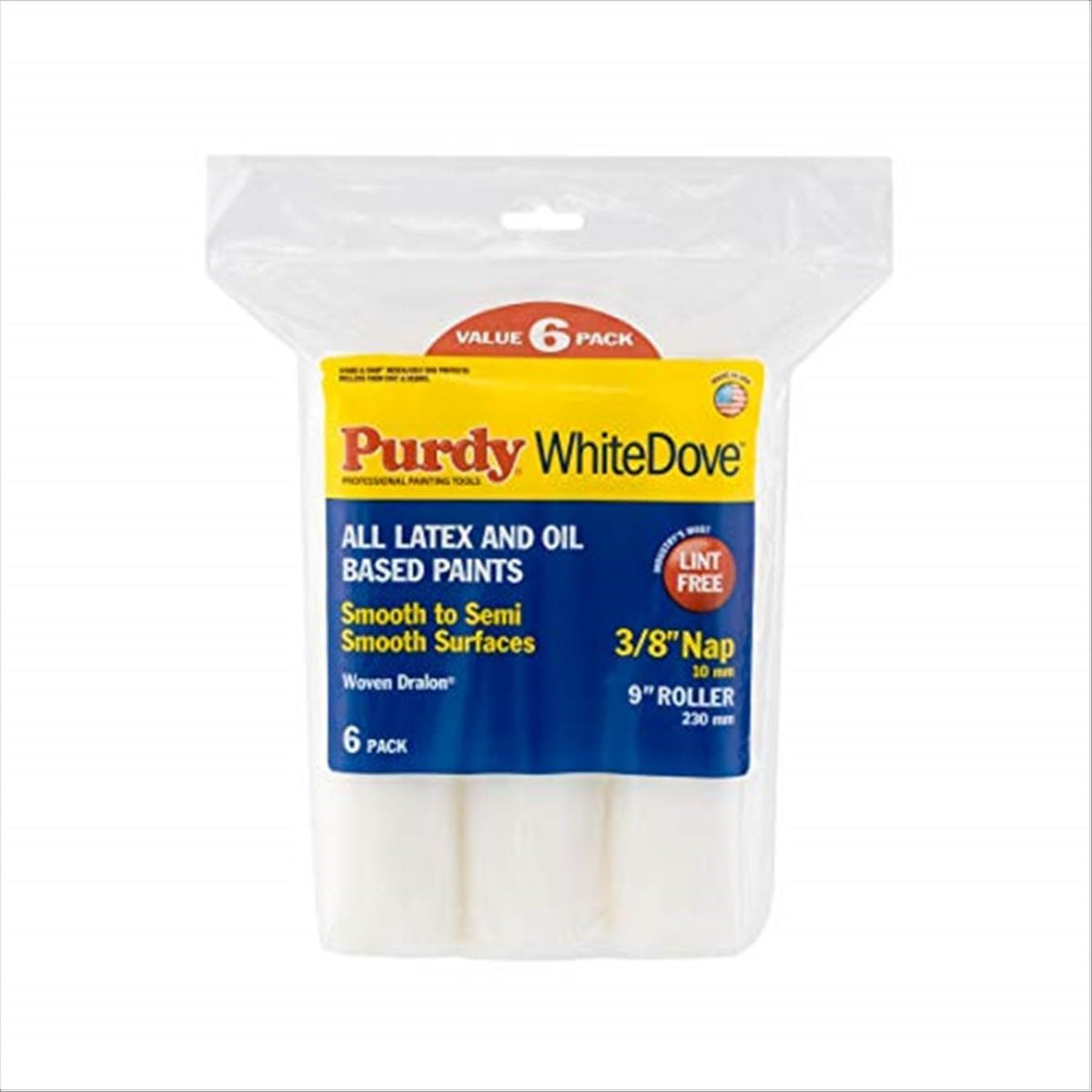 Purdy WhiteDove roller cover 9x3/8 inch core for smooth interior walls