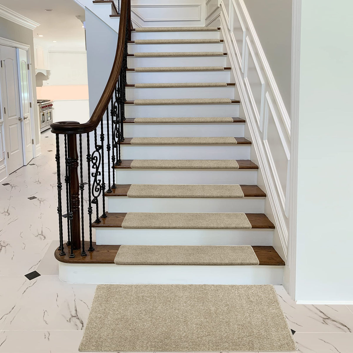 PURE ERA non-slip back demonstrates grip on hardwood without adhesive.