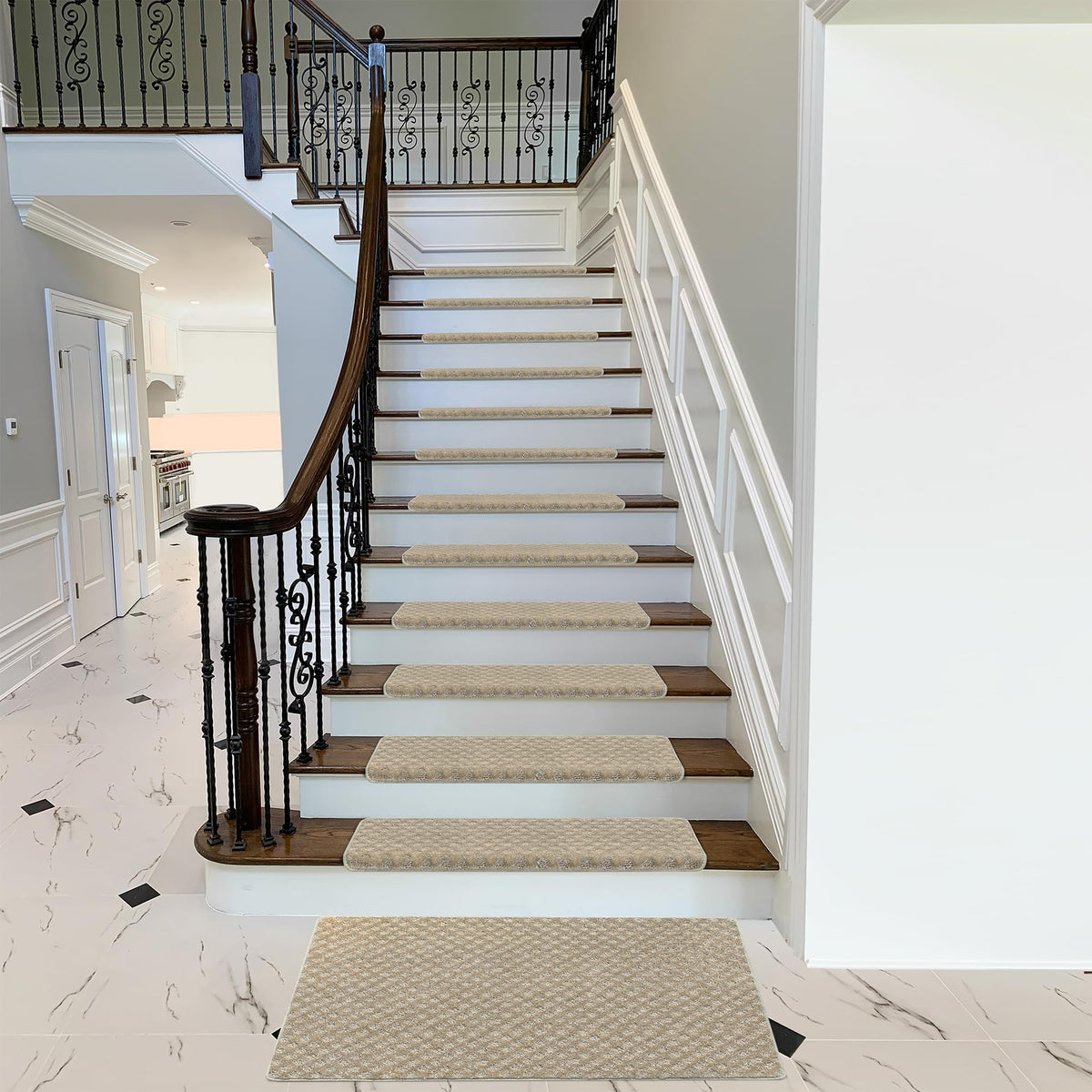 Non-slip backing of PURE ERA stair treads keeps treads in place