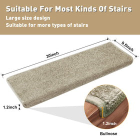 PURE ERA soft cream-gray stair tread profile provides comfortable underfoot.
