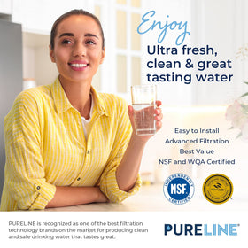 PURELINE filter NSF 372 and NSF 42 certified for safety and chlorine reduction