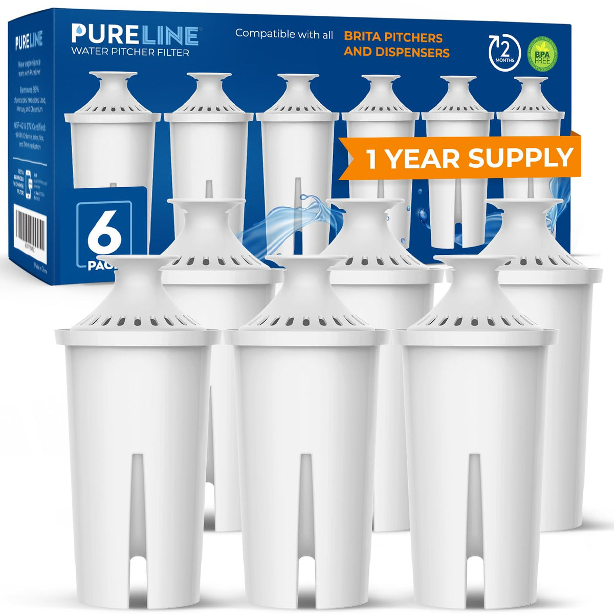PureLine replacement filter for Brita Grand pitcher delivers crisper water taste