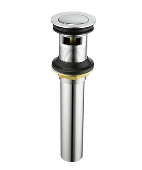 Purelux chrome drain stopper with overflow enhances vanity sink aesthetics