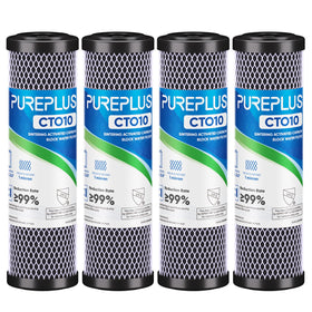 PUREPLUS 1-micron carbon filter for 10x2.5-inch systems reduces chlorine for better-tasting water.