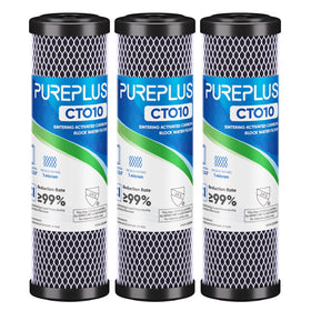 PUREPLUS 1-micron CTO carbon filter box improves home water taste