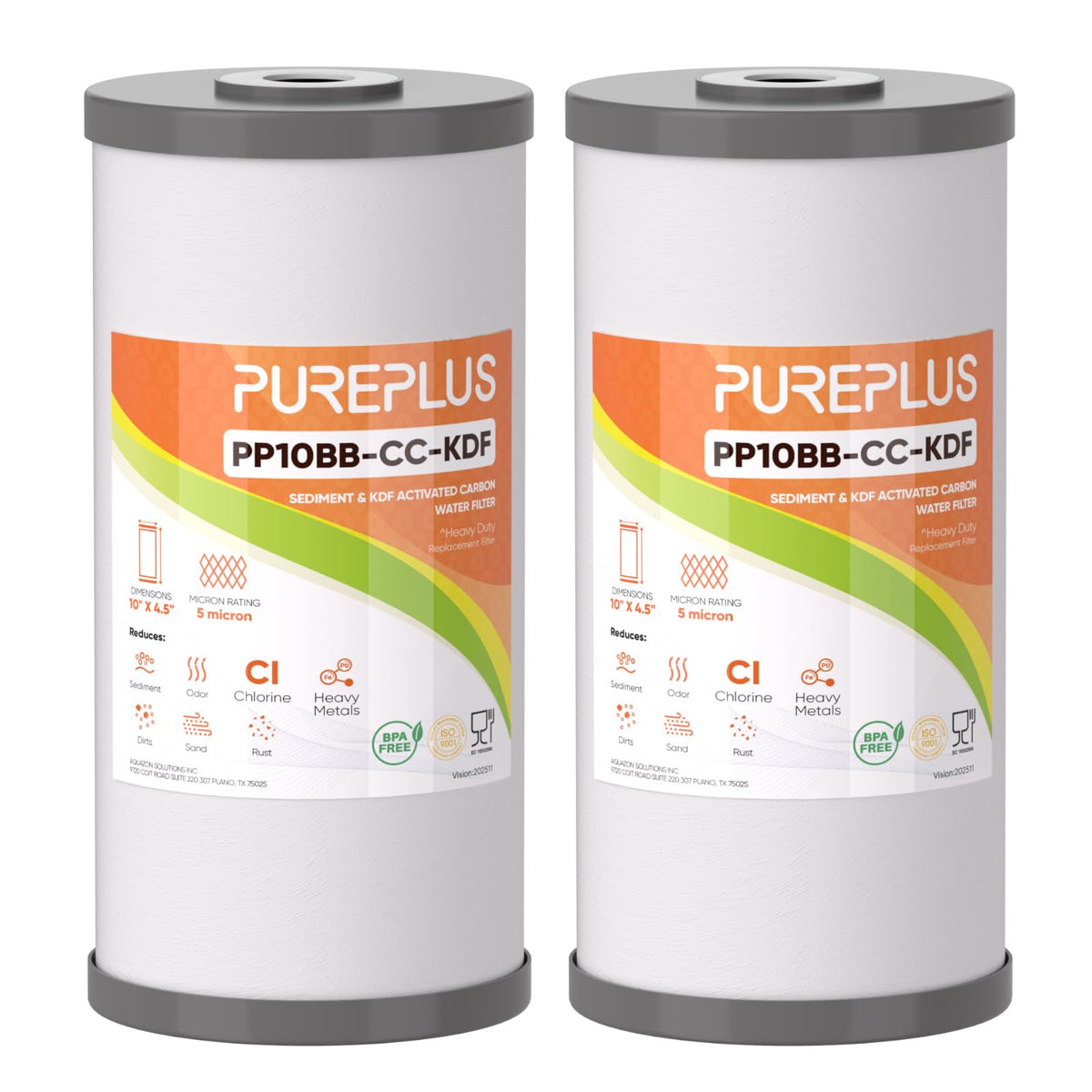PurePlus 5-micron filter close-up with multi-layer filtration for cleaner water