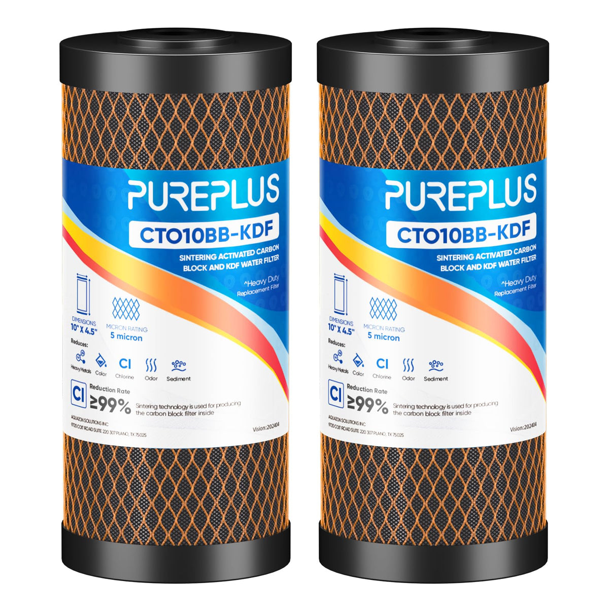 PUREPLUS 5-micron filter in 10x4.5-inch size for whole-house filtration