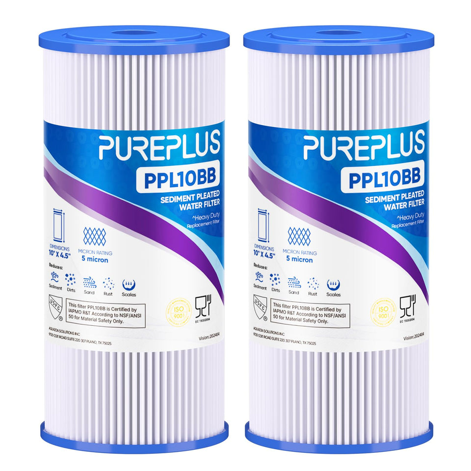 PUREPLUS 5 micron filter reduces sediment for clearer well water