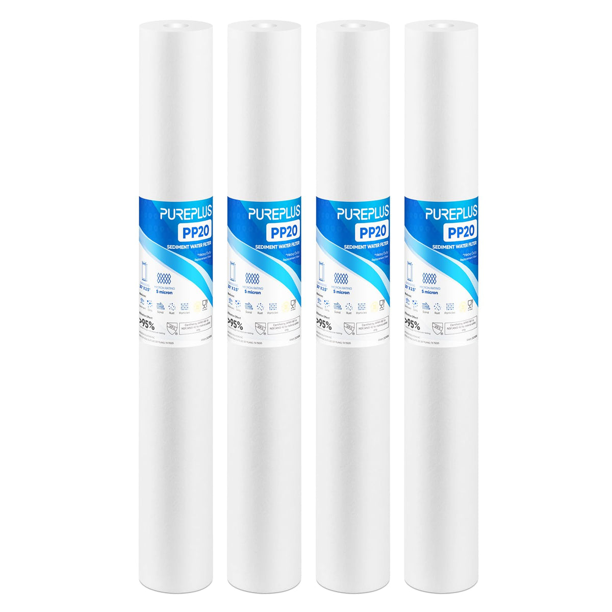PurePlus 5-micron filter in a 20x2.5-inch housing for cleaner water