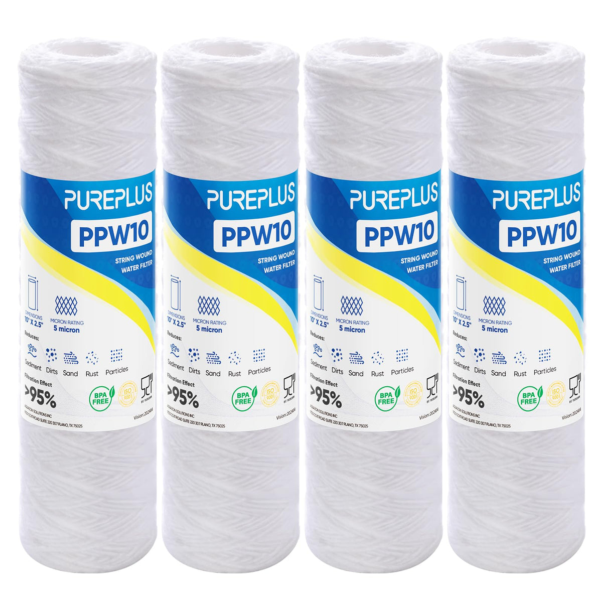 PurePLUS 5 micron sediment filter for 10x2.5 inch housing offering clearer water
