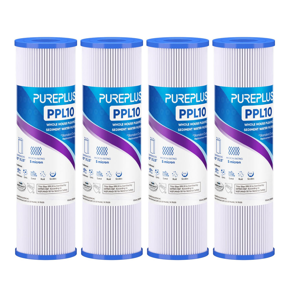 PUREPLUS 5-micron sediment filter for 10x2.5 inch housing improves water clarity