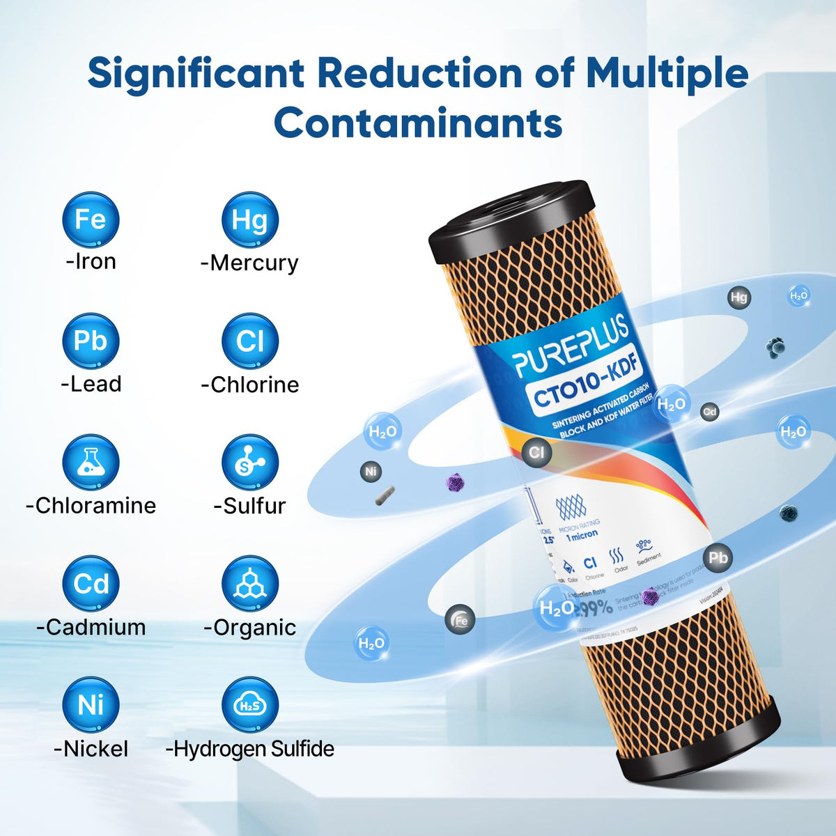 PurePlus chlorine and odor reduction media close-up improves taste.