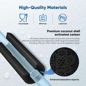 Close-up of coconut-shell activated carbon core.