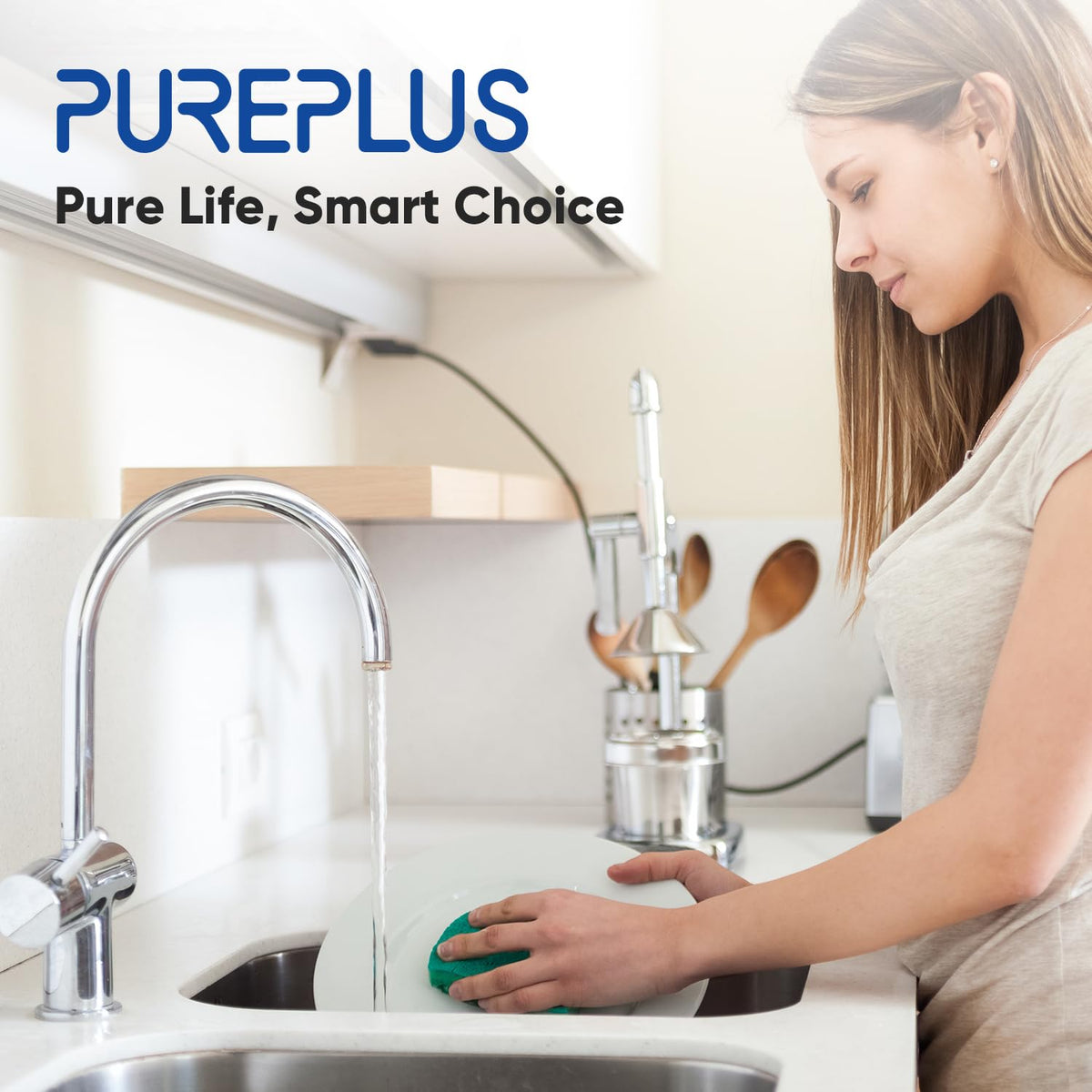 PurePlus cold-water connection ready for faucet-compatible filtration.