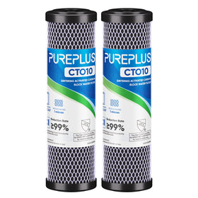 PUREPLUS CTO filter 1-micron 10-inch focuses on chlorine removal for better-tasting water.
