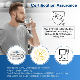 PUREPLUS NSF-certified label highlights safety and performance standards.