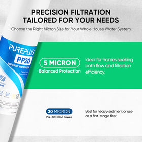 PurePlus three-layer density core traps sediments extending filter life