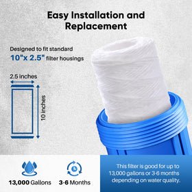Well water filtration setup using PurePLUS filter for sediment removal