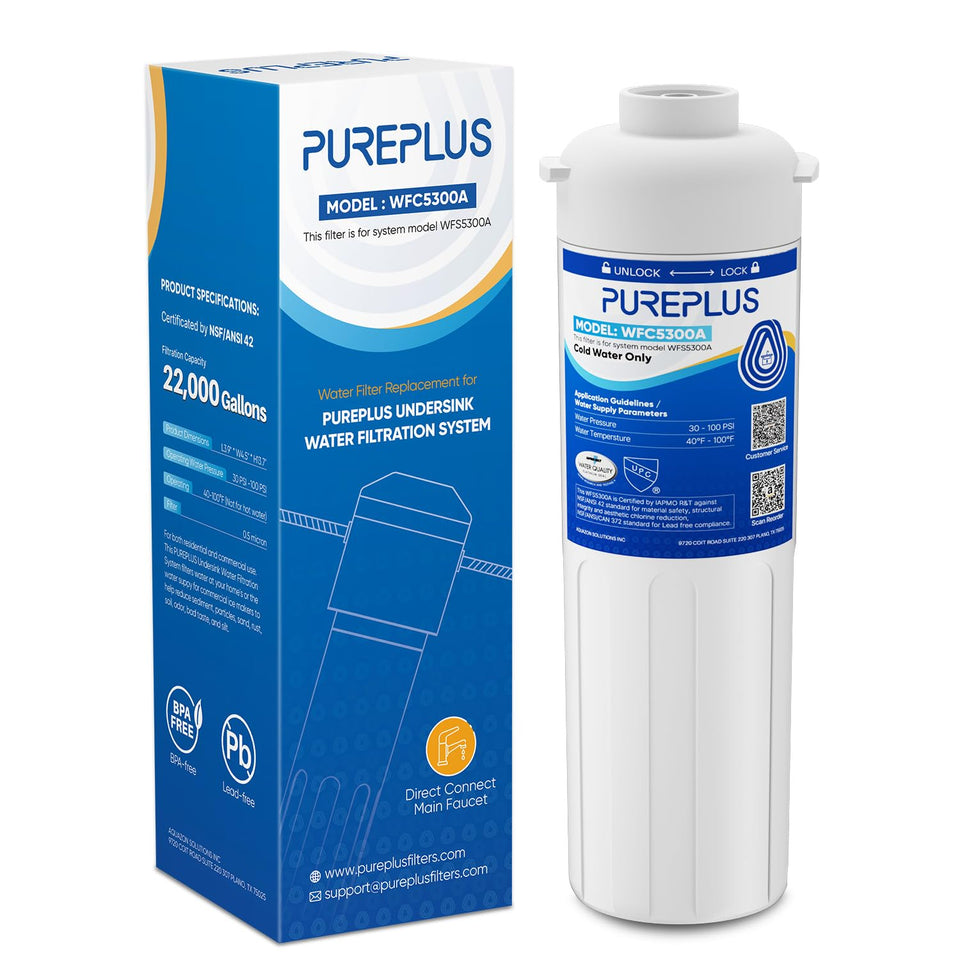 PUREPLUS WFC5300A under-sink system reduces chlorine for fresher water
